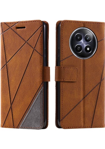 Realme 12 5g Kart Tutucu Için Kılıf Kickstand Cüzdan Flip Folio Manyetik Pu (Yurt Dışından)