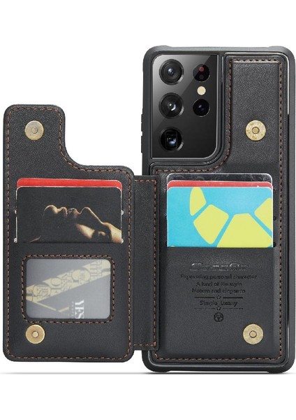 Samsung Galaxy S21 Ultra Kickstand Pu Deri Kart Için Caseme Cüzdan Kılıf (Yurt Dışından)