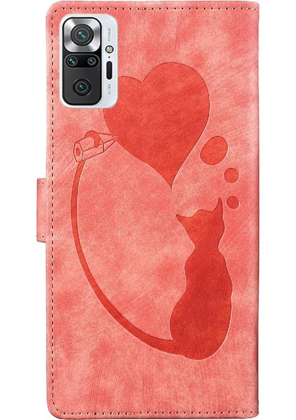 Xiaomi Redmi Için Not 10 Pro Artı Kabartmalı Sevimli Kedi Flip Folio Kart (Yurt Dışından)