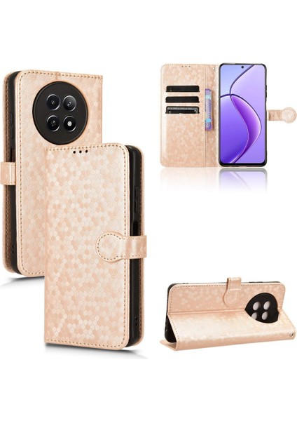Realme 12 5g Için Geometrik Desen Deri Cüzdan Kapak Manyetik (Yurt Dışından)