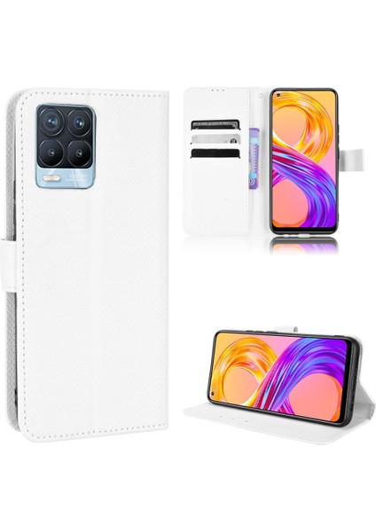 Realme 8 4g/realme 8 Pro 4g Manyetik Cüzdan Kickstand Kart Tutucu (Yurt Dışından)