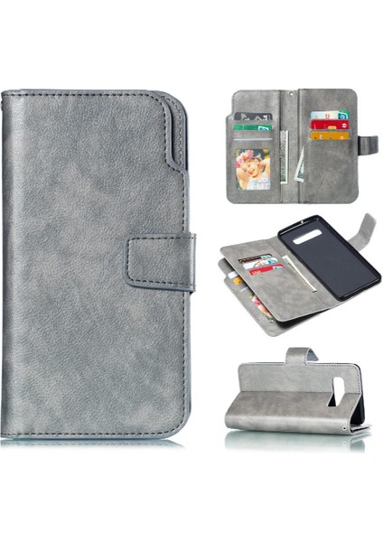 Samsung Galaxy S10 Artı 9 Kart Yuvaları Manyetik Cüzdan Kickstand Pu (Yurt Dışından) fiyatları