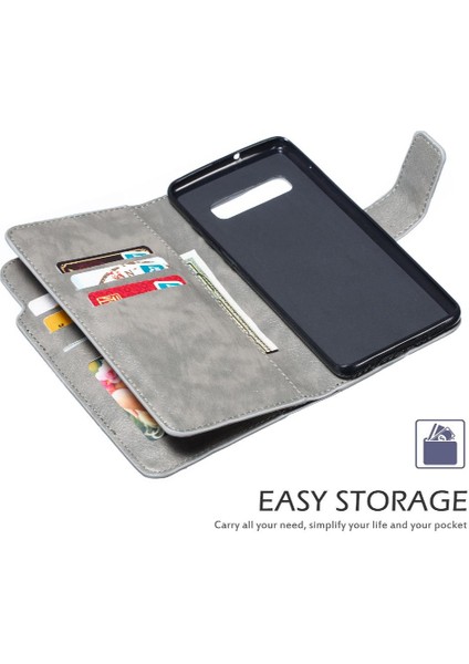 Samsung Galaxy S10 Artı 9 Kart Yuvaları Manyetik Cüzdan Kickstand Pu (Yurt Dışından) fırsatları