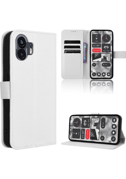 Nothing Kılıf Telefon 2 Kart Tutucu Kickstand Kapak Manyetik Cüzdan (Yurt Dışından)