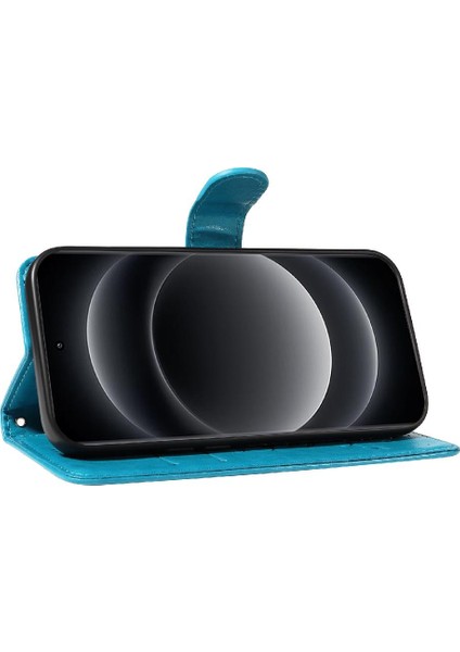 El Kayışı ile Xiaomi 14 Ultra Için Flip Case Cüzdan Telefon Kılıfı Kabartmalı (Yurt Dışından)