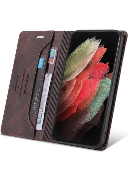 Samsung Galaxy S21 Ultra Premium Deri Iki Kart Yuvaları Premium (Yurt Dışından)