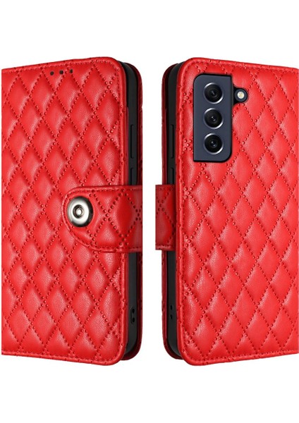 Samsung Galaxy S21 Fe 5g Için Kılıf Cüzdan Kapak Bilek Şerit Kart Tutucu (Yurt Dışından)