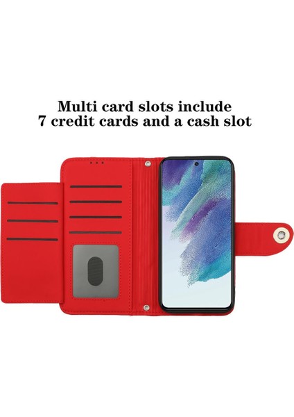 Samsung Galaxy S21 Fe 5g Için Kılıf Cüzdan Kapak Bilek Şerit Kart Tutucu (Yurt Dışından)