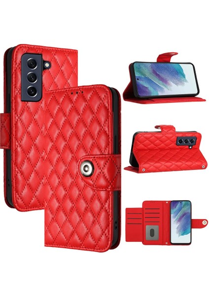 Samsung Galaxy S21 Fe 5g Için Kılıf Cüzdan Kapak Bilek Şerit Kart Tutucu (Yurt Dışından)