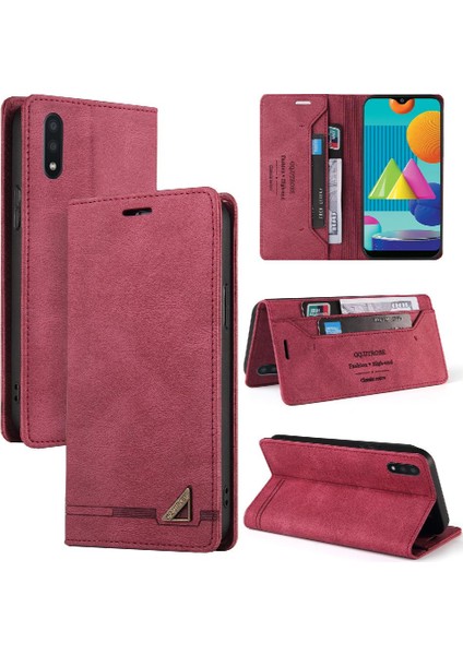 Samsung Galaxy A02 Kickstand Iki Kart Yuvaları Premium Deri Kılıf (Yurt Dışından)