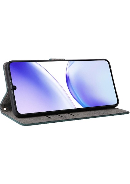 Realme C51 4g Kart Yuvaları Için Kılıf Kapak Manyetik Kapatma Flip Folio Cüzdan (Yurt Dışından)