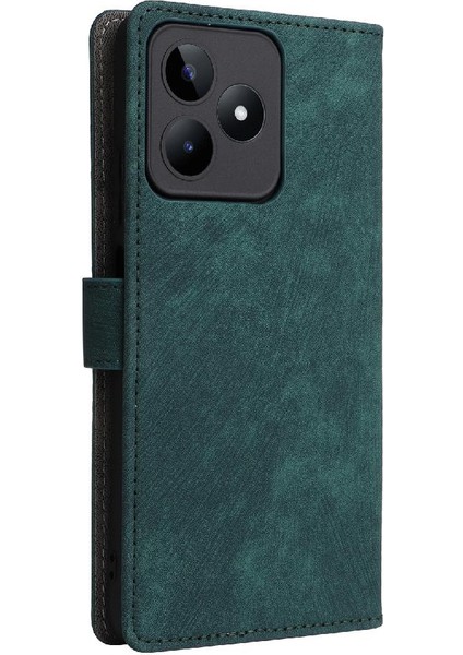 Realme C51 4g Kart Yuvaları Için Kılıf Kapak Manyetik Kapatma Flip Folio Cüzdan (Yurt Dışından)