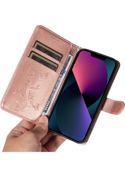 IPhone 13 Mini Yüksek Kalite Deri Cüzdan Telefon Kılıfı Kabartmalı (Yurt Dışından) indirimleri