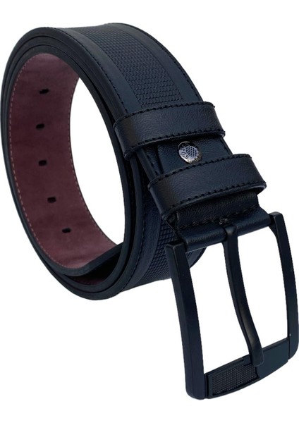 4.5 cm Spor Suni Deri Ortası Desenli Erkek Kemer Siyah fırsatları