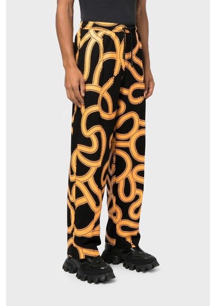 Yılan Desenli Belden Bağlamalı Cepli Relaxed Fit Pantolon Erkek Pantolon CMCJ001F22JER0011016 fiyatları