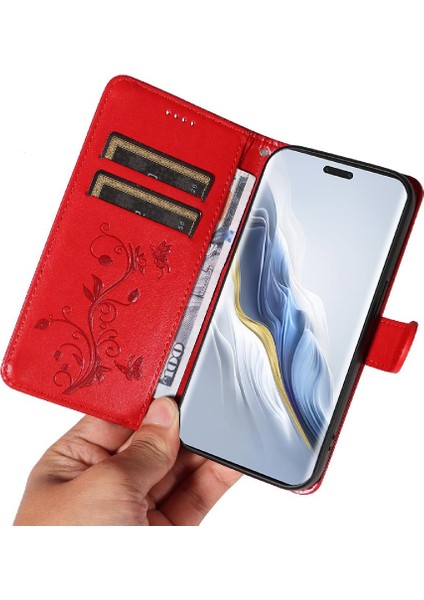 Onur Sihirli 6 Pro 5g Için Flip Case ve Kart Yuvası Cüzdan Telefon Kılıfı Yüksek (Yurt Dışından)