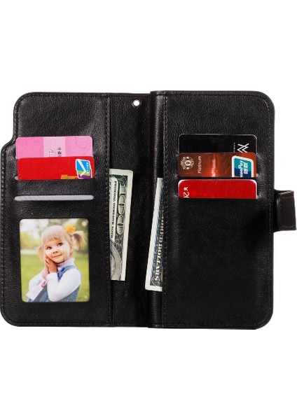 Huawei P40 Lite Manyetik Cüzdan 9 Kart Yuvaları Pu Deri Kickstand Için Kılıf (Yurt Dışından)