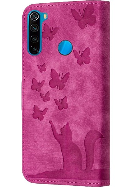 Xiaomi Redmi Not 8 Için Kılıf Cüzdan Kılıf Kart Cep Kabartmalı Kelebek (Yurt Dışından)