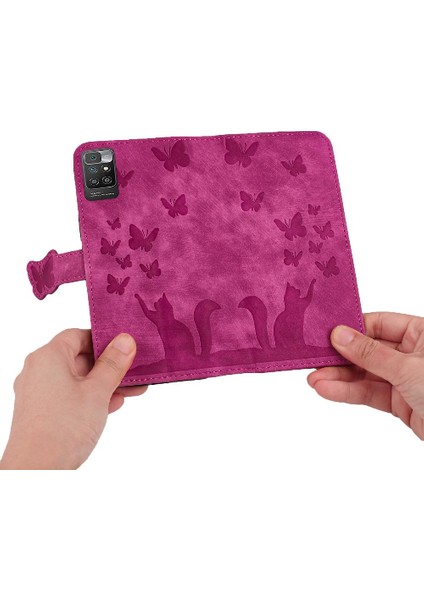 Xiaomi Redmi 10 Flip Folio Cüzdan Kılıf Kart Cep Tutucu Kedi (Yurt Dışından)
