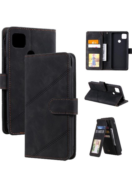 Xiaomi Redmi 9c Manyetik Kart Tutucu Için Kickstand Pu Deri Cüzdan (Yurt Dışından)