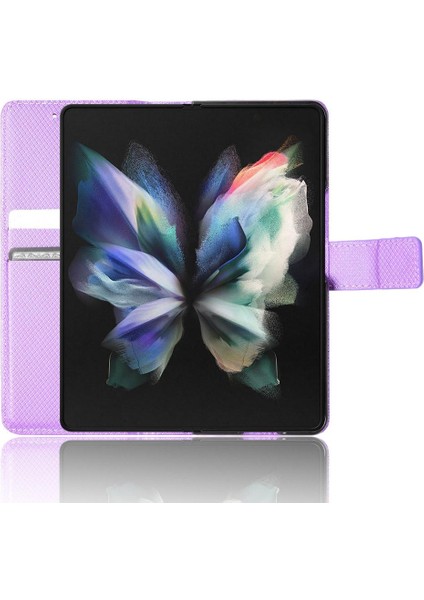 Samsung Galaxy Z Için Kılıf Fold 3 Manyetik Cüzdan Kapak Kart Tutucu (Yurt Dışından)