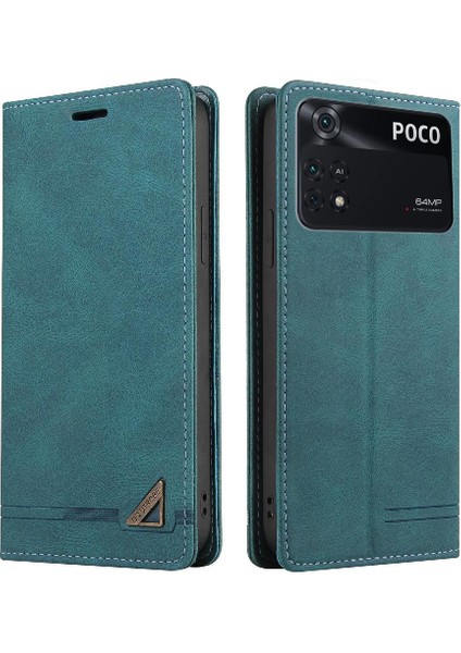 Xiaomi Poco M4 Pro 4g Için Iki Kart Yuvaları Kickstand Premium Deri Kılıf (Yurt Dışından)
