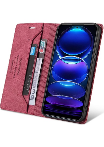 Xiaomi Poco X5 Premium Deri Premium Deri Kılıf Kickstand Iki (Yurt Dışından) modelleri