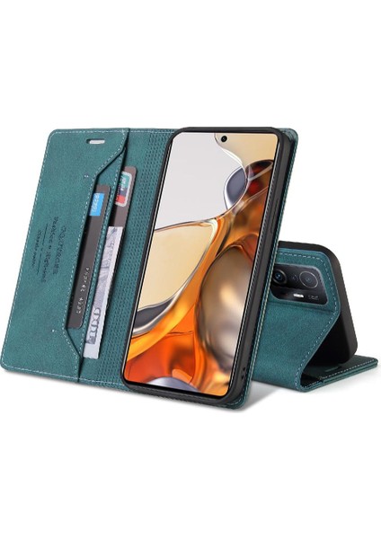 Xiaomi 11T 5g Için Iki Kart Yuvaları Premium Deri Kickstand Premium (Yurt Dışından)