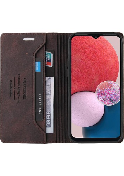 Samsung Galaxy A13 4g Iki Kart Yuvaları Premium Deri Kickstand (Yurt Dışından)