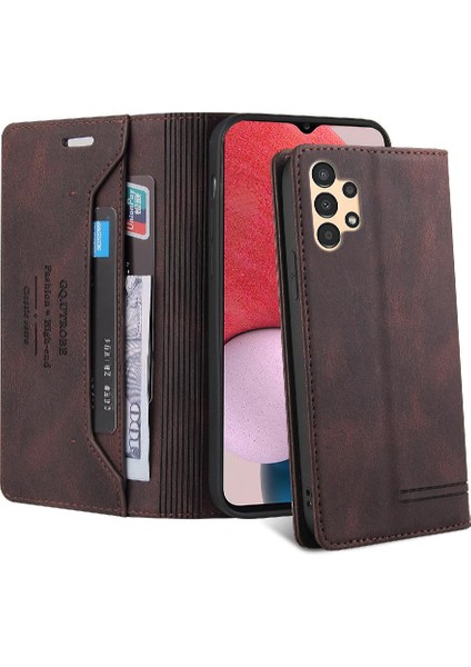 Samsung Galaxy A13 4g Iki Kart Yuvaları Premium Deri Kickstand (Yurt Dışından)