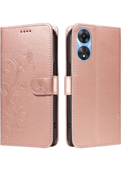 El Kayışı ve Kart Yuvası ile Oppo A78 5g Cüzdan Telefon Kılıfı Için Kılıf (Yurt Dışından)