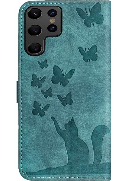 Samsung Galaxy S23 Ultra Cüzdan Durumda Kabartmalı Kelebek Kedi (Yurt Dışından) indirimleri