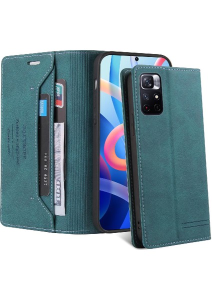 Xiaomi Poco M4 Pro 5g Premium Deri Kickstand Iki Kart Yuvaları (Yurt Dışından)