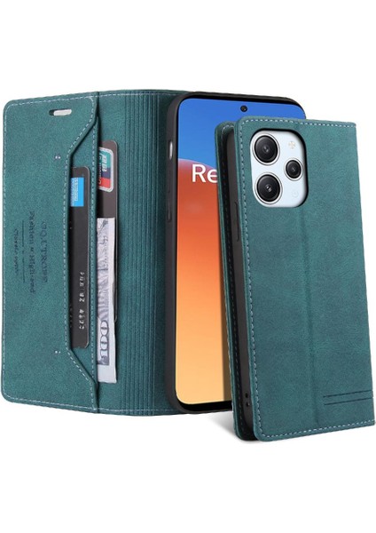 Xiaomi Redmi Için 12 4g/5g Iki Kart Yuvaları Premium Deri Kickstand (Yurt Dışından)