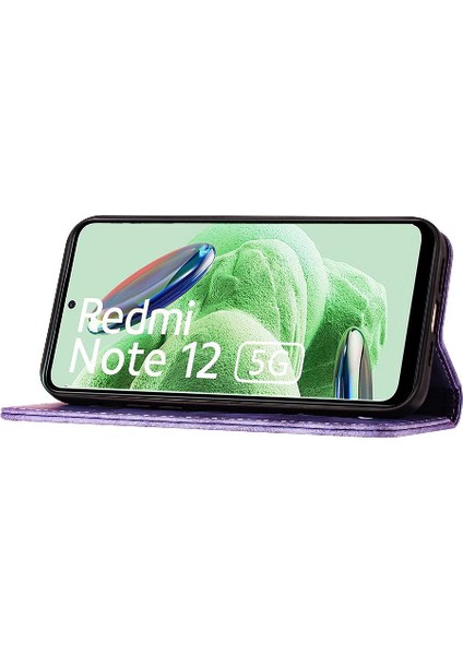 Xiaomi Redmi Için Not 12 5g Kabartmalı Kelebek Kedi Flip Folio Kart (Yurt Dışından)