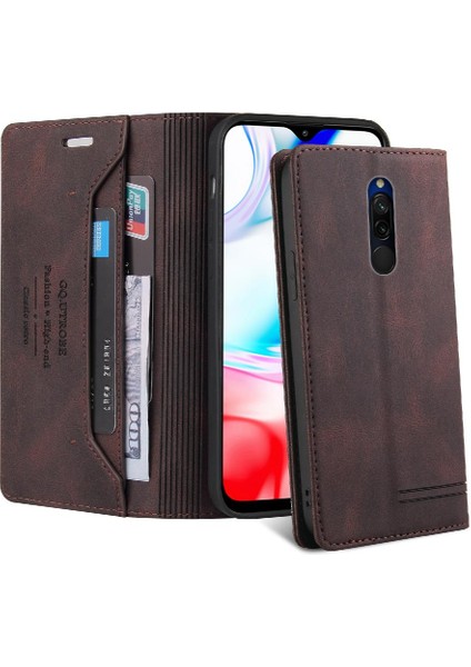 Xiaomi Redmi 8 Kickstand Premium Deri Premium Deri Iki (Yurt Dışından)
