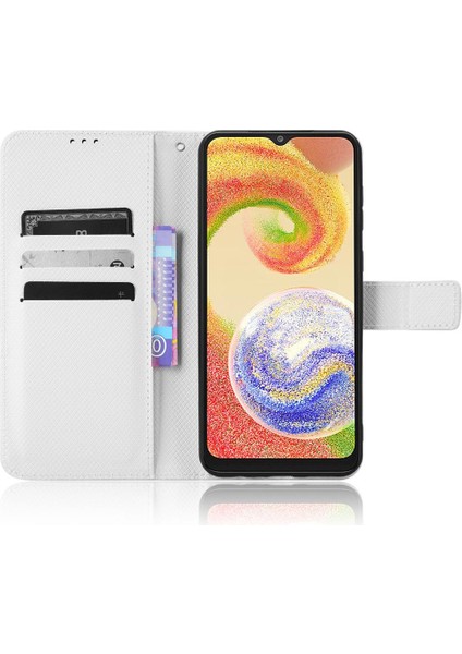 Samsung Galaxy A04 Için Kılıf Kapak Kart Tutucu Kickstand Manyetik Cüzdan (Yurt Dışından)