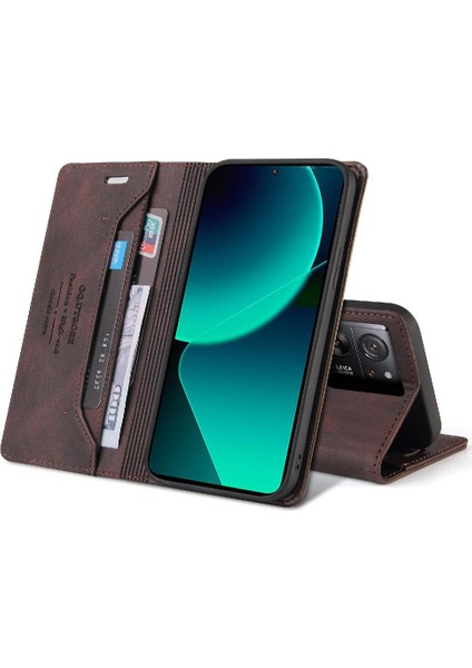 Xiaomi 13T/13T Pro 5g Iki Kart Yuvaları Premium Deri Kickstand (Yurt Dışından)