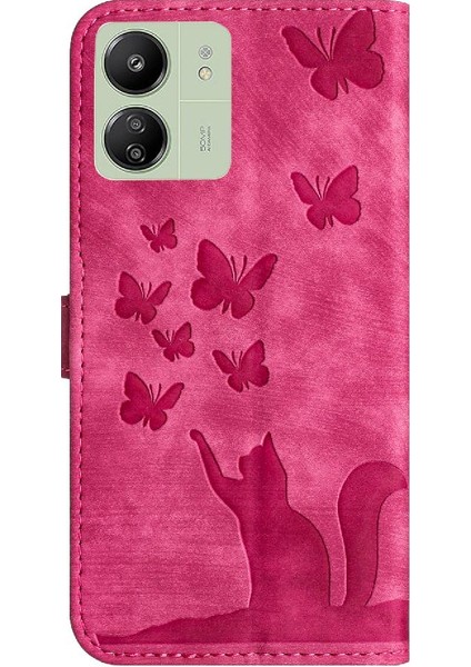 Xiaomi Redmi Için Kılıf 13C 4g/5g Cüzdan Kılıf Kabartmalı Kelebek Kedi Kartı (Yurt Dışından) indirimleri
