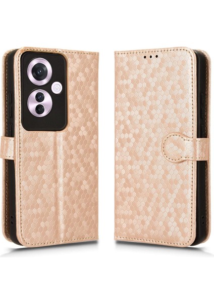Oppo RENO11 F 5g Manyetik Toka Için Kılıf Geometrik Desen Deri Cüzdan (Yurt Dışından)