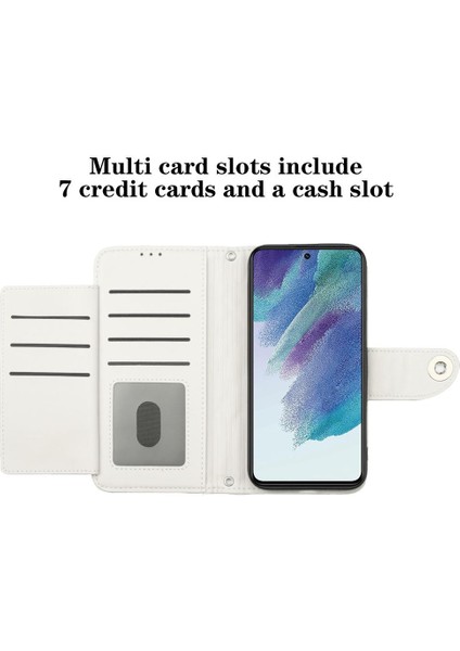Samsung Galaxy S21 Fe 5g Için Kılıf Cüzdan Kapak Bilek Şerit Kart Tutucu (Yurt Dışından)