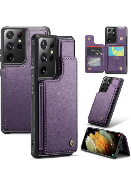 Samsung Galaxy S21 Ultra Kickstand Pu Deri Kart Için Caseme Cüzdan Kılıf (Yurt Dışından) fırsatları