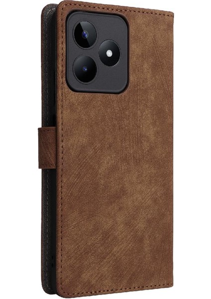 Realme C51 4g Kart Yuvaları Için Kılıf Kapak Manyetik Kapatma Flip Folio Cüzdan (Yurt Dışından)
