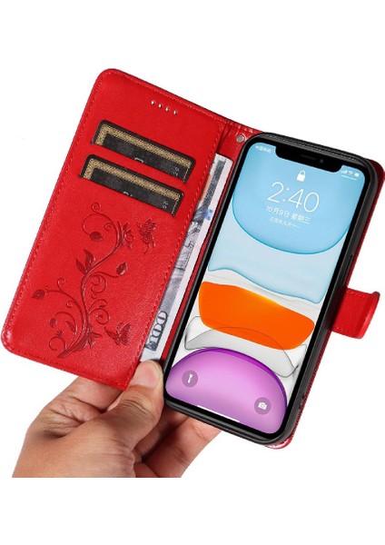 IPhone 11 Için Kılıf ve Kart Yuvası Yüksek Kaliteli Deri Kabartmalı Kelebek (Yurt Dışından) indirimleri