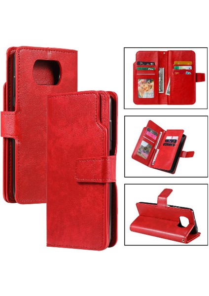 Xiaomi Poco X3 Nfc Pu Deri Cüzdan 9 Kart Yuvaları Kickstand (Yurt Dışından)