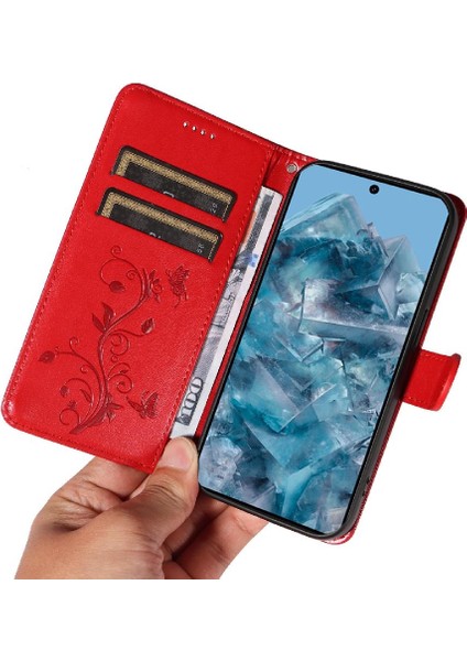 El Kayışı Kabartmalı Kelebek Yüksek ve Google Pixel 8 Pro Için Kılıf (Yurt Dışından)