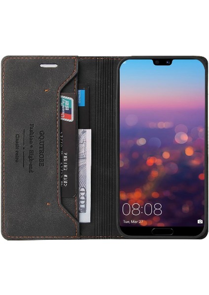 Telefon Kılıfı Için Huawei P20 Pro Iki Kart Yuvaları Premium Deri Premium (Yurt Dışından)