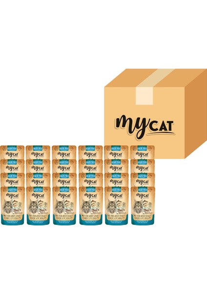 My Cat Mycat Hamsi ve Ton Balıklı Pouch Yaş Mama 85 gr 24'lü