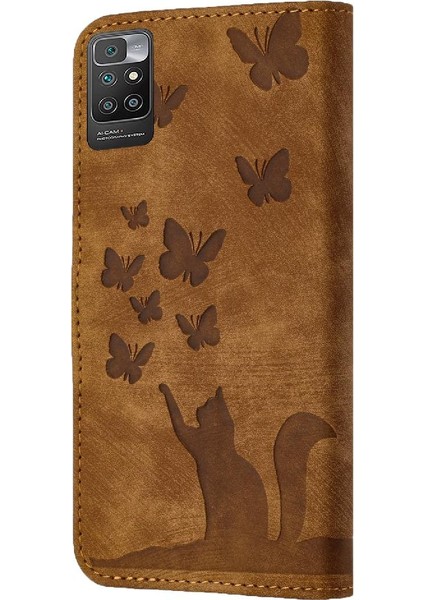 Xiaomi Redmi 10 Flip Folio Cüzdan Kılıf Kart Cep Tutucu Kedi (Yurt Dışından)