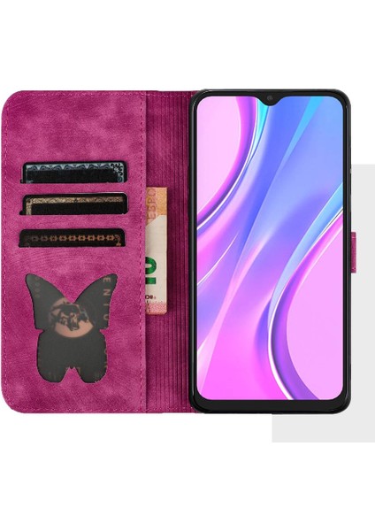 Xiaomi Redmi 9A Kart Cep Flip Folio Cüzdan Kılıf Kabartmalı (Yurt Dışından)